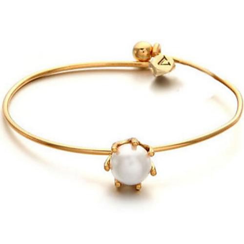 Fashion New Brief Pearl Multicolor Alloy Bracelets(1 Pc)(Golden,Rose)