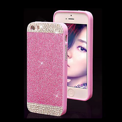 Solid Luxury Bling Glitter  Back Cover Case with Diamond for iPhone 4/4S(Assorted Colors)