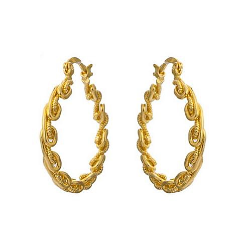 Tina-18 K Gold-plated Hemp Wreath the European and American Fashion Earrings