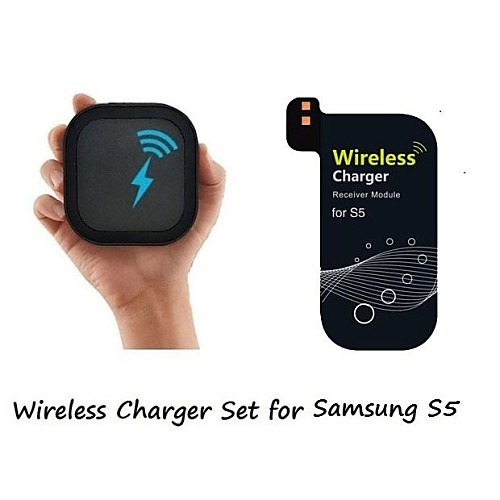 [Беспроводной набор зарядное устройство] ци беспроводной зарядное устройство и 0.6mm супер тонкую беспроводной приемник для Samsung S5 (ассорти