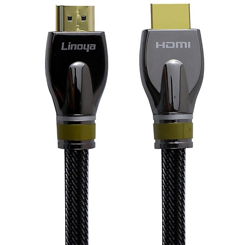 linoya 1,5 5 футов HDMI v1.4 1080p 28AWG высокоскоростной кабель с нейлоновой оплеткой-черный