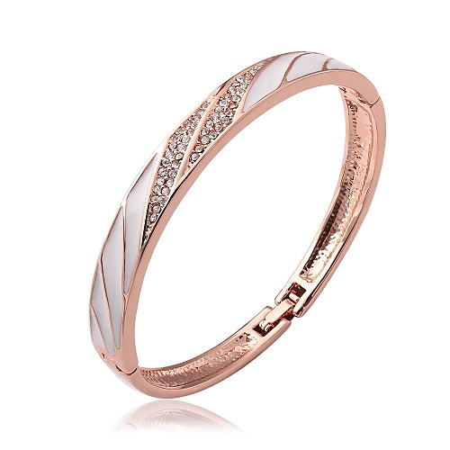 Women's Rose Gold Plated Round Drill Bracelet