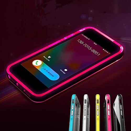 Lncoming Call LED Blink Transparent TPU Back Cover Case for iPhone 6 (Assorted color)