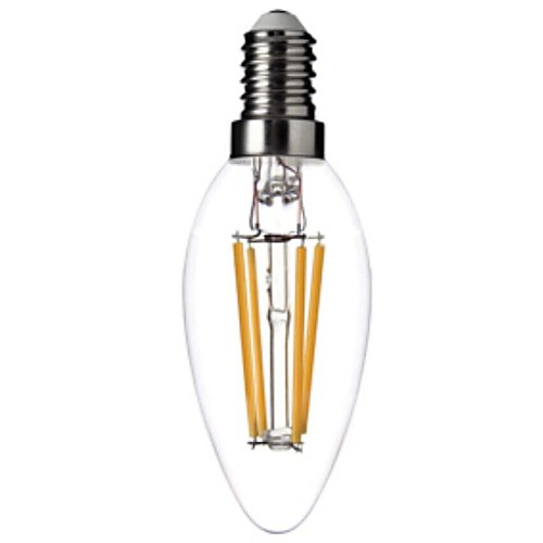 Dimmable E14 4W 4xCOB 400LM 2800-3000K  Warm White Light LED Filament Lamp (AC220V)