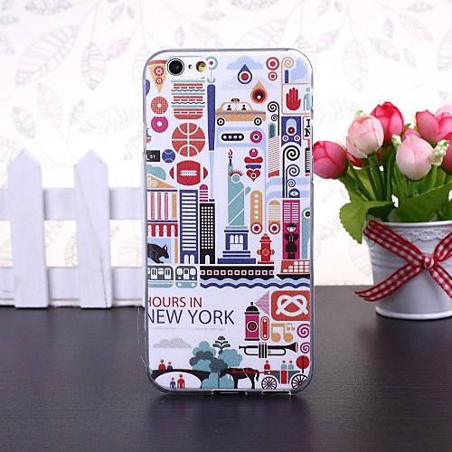 Cartoon New York Pattern TPU Soft Case for iPhone 6