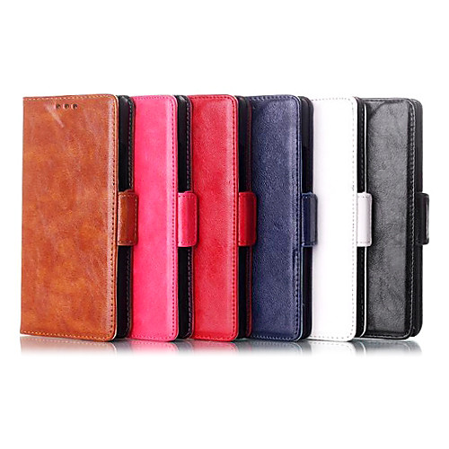 Wallet Style Oil Buffed Leather Magnetic Flip Stand Case with Card Slot for HuaWei Ascend P7(Assorted Colors)