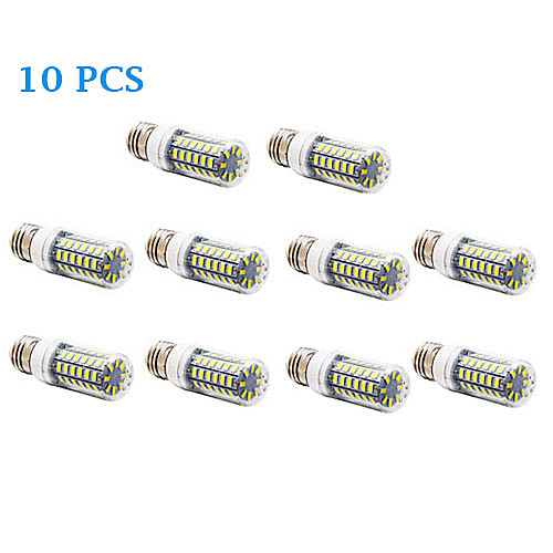 10Pcs E27 12W 56x5730SMD 1200LM 3500K/6000K Warm White/Cool White Light LED Corn Bulb (220-240V)