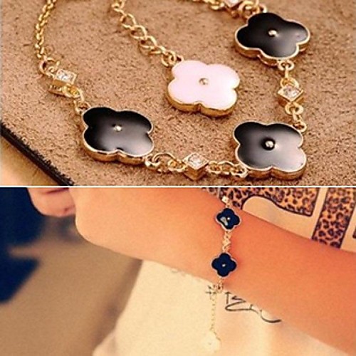 Fashion Shining Black And White Alloy Charm Bracelet(1pc)