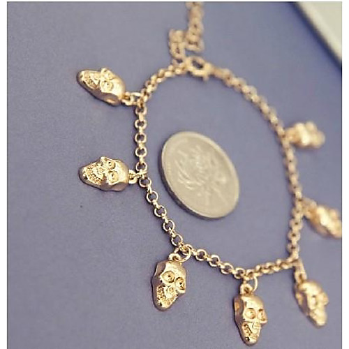 Fashion Nice Punk Skull Golden Alloy Bracelets(1 Pc)