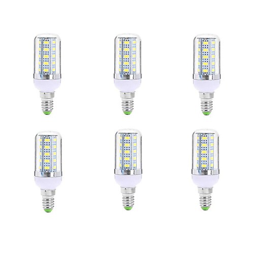 6PCS E14 6W 36x5730SMD 540LM 6000-6500K Cool White Light LED Corn Bulb (220-240V)