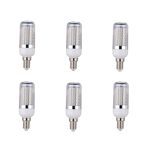 6PCS E14 7W 120x3014SMD 840LM 2800-3200K Warm White Highlight Corn Light (AC 85-265V)