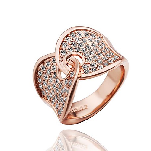 Fashion Women Rose Gold Rhinestone Fashion Rings(Rose Gold)(1Pcs)