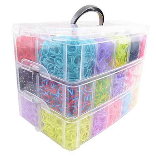 Набор Rainbow Loom для плетения браслетов из резинок (ткацкий станок, 1 крючок, 12000 резинок, 12 S-клипс и коробка)