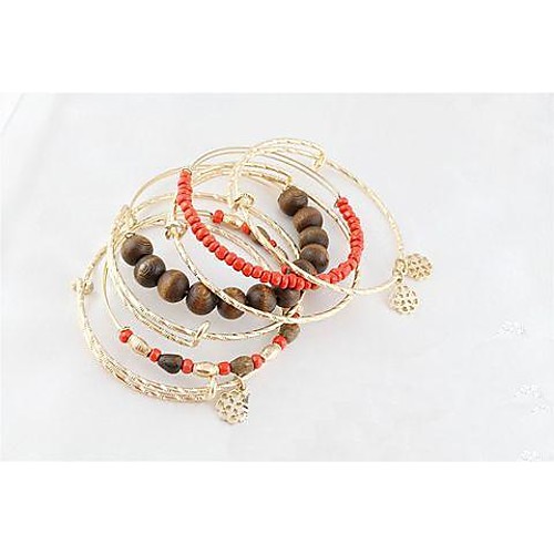 Fashion Natural All-match Beads Golden Alloy Bracelets(1 Pc)