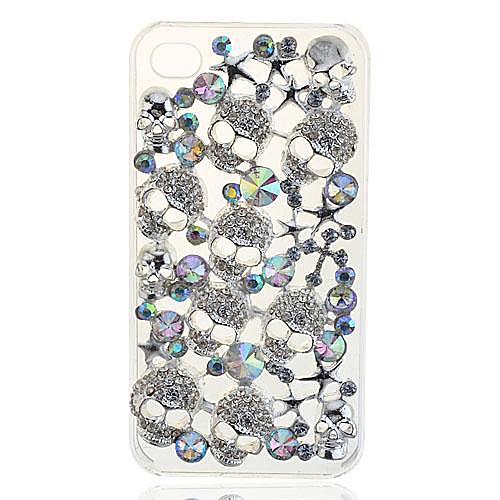 Крышка случая 3d череп головы lureme моды роскошь Bling кристалл для iphone4 / 4s