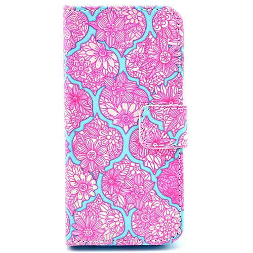 Beautiful Mandala Flower Pattern PU Leather Full Body Case with Card Slot for iPhone 4/4S