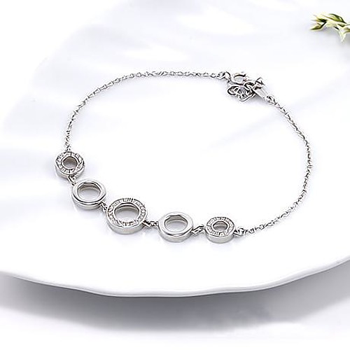 Exquisite 19cm Bracelet 925 Sterling Silver Inlay Top Zircon White Gold Plated Destiny Bracelet(1 Pc)