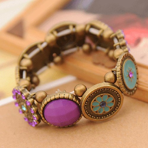 Fashion Retro Flower Golden Alloy Bracelets(1 Pc)