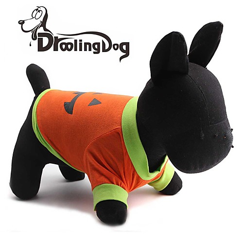 droolingdog Хэллоуин тыква шаблон 100% хлопок футболки для собак (размеры разные цвета)