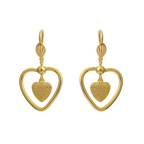 Tina-Heart-shaped Simulation Jewelry 18 k Gold Plated the European and American Fashion Earrings