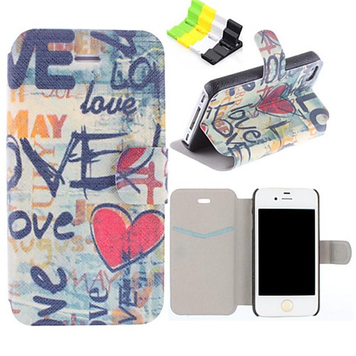 Love Pattern PU Leather Full Body Case Have A Perfume and Phone Holder for iPhone 5/5S