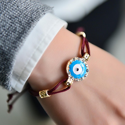 Fashion Women Enamel Stone Set Evil Eye Bracelet