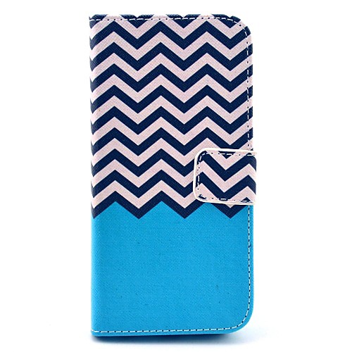 Blue Wave Pattern Full Body Case with Stand and Card Slot for iPhone 5C