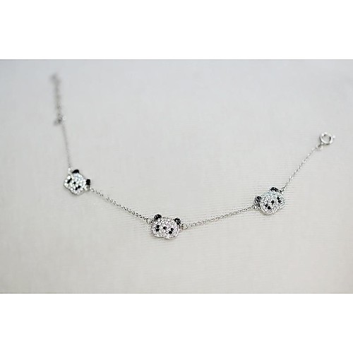 Fashion Lovely Panda Silver Alloy Bracelets(1 Pc)