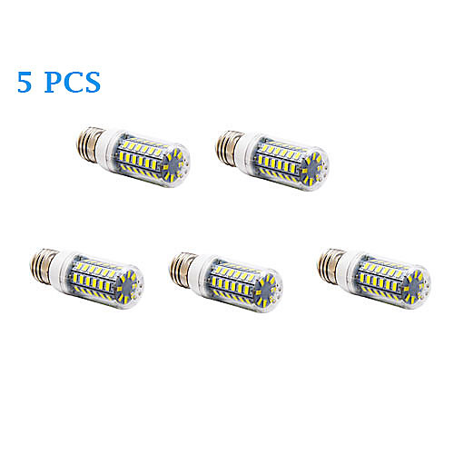 5Pcs E27 12W 56x5730SMD 1200LM 3500K/6000K Warm White/Cool White Light LED Corn Bulb (220-240V)