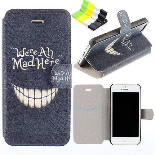 Teeth Pattern PU Leather Full Body Case Have A Perfume and Phone Holder for iPhone 5/5S