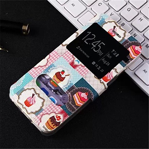 Double Window Design PU Leather Full Body Case with Stand for iPhone 6 Plus