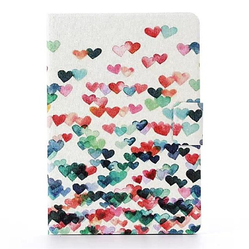 Many Colorful Hearts Pattern PU Leather  Full Body Case with Stand And Revolve for iPad mini 1/2/3