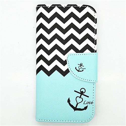 Anchor Pattern PU Leather Full Body Case with Card Slot and Stand for iPhone 6