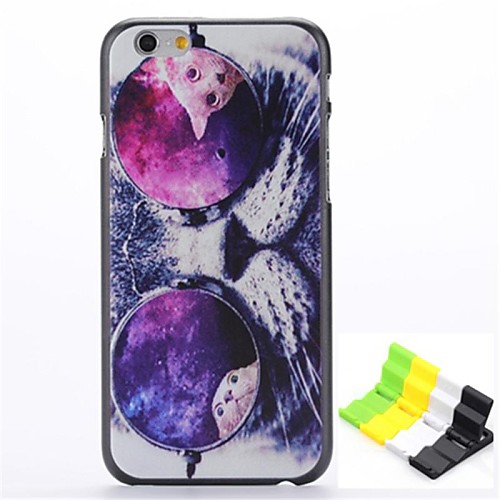 Cat With Eyes Pattern Hard Case and Phone Holder for iPhone 6 Plus