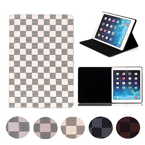 Natusun Checkered Pattern PU Leather Case Full Body Case with Auto Sleep and Wake UP  for iPad Air 2 (Assorted Colors)