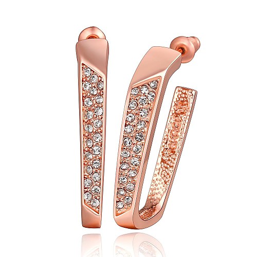 Fashion Geometry Rose Gold Rose Gold-Plated Stud Earrings (Rose Gold)(1Pair)