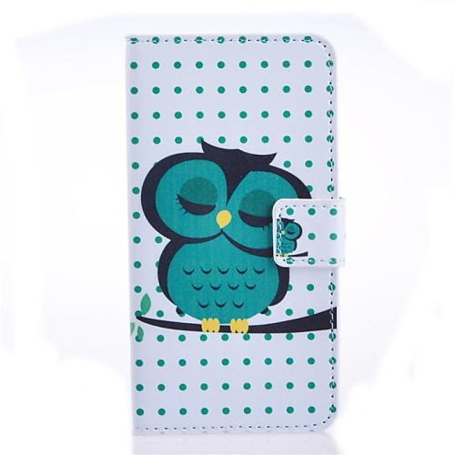 Sleeping Owl Pattern PU Leather Case with Stand and Card Slot for LG L Bello Dual D355