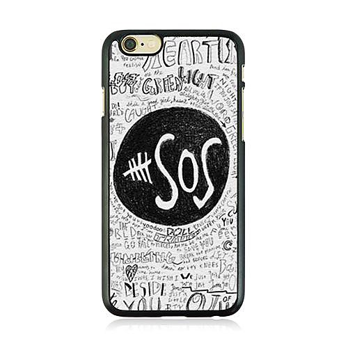 SOS Sign Leather Vein Pattern Hard Case for iPhone 6