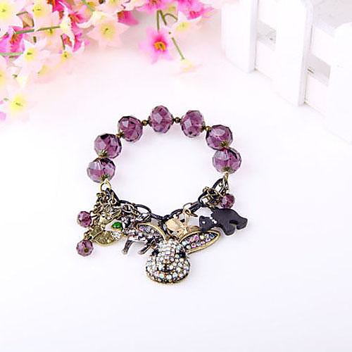 Cartoon Critters Flowers Multilayer Diamond Bracelet