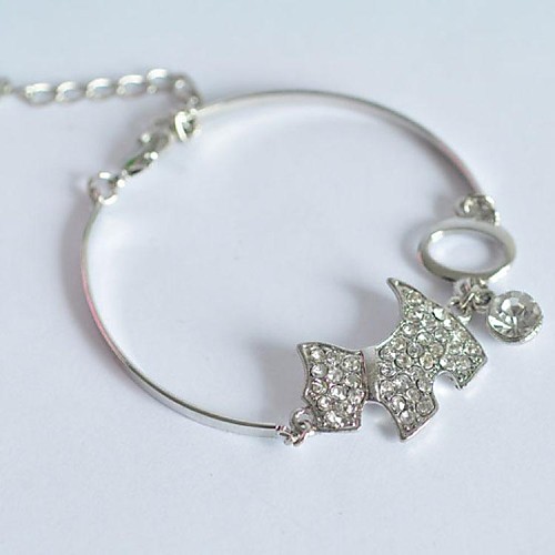 Fashion Little Doge Silvery Alloy Charm Bracelet(1pc)