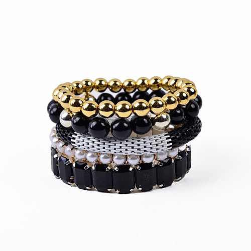 5 Rows Acrylic Mesh Chain Bracelet Set