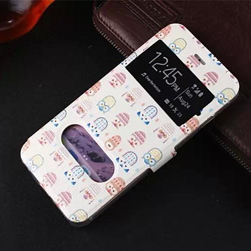 Double Window Design PU Leather Full Body Case with Stand for iPhone 6 Plus