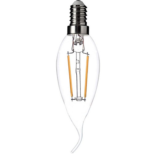 Dimmable  E14 2W 2xCOB 200LM 2800-3000K  Warm White Light LED Filament Lamp (AC230V)