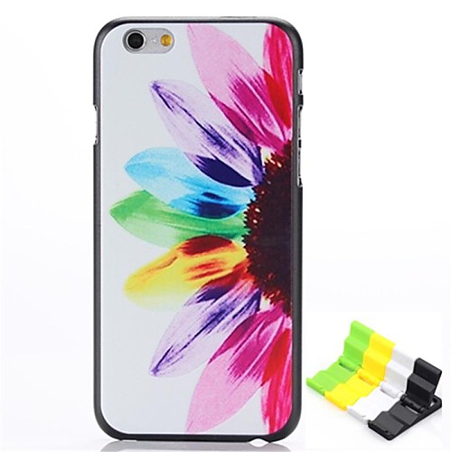 Colorful Flowers Pattern Hard Case and Phone Holder for iPhone 6