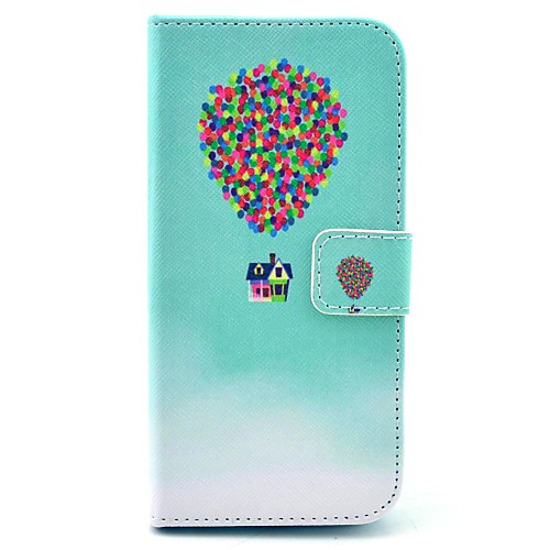 Flying Colorful Balloon Pattern Full Body Case with Stand and Card Slot for iPhone 5C