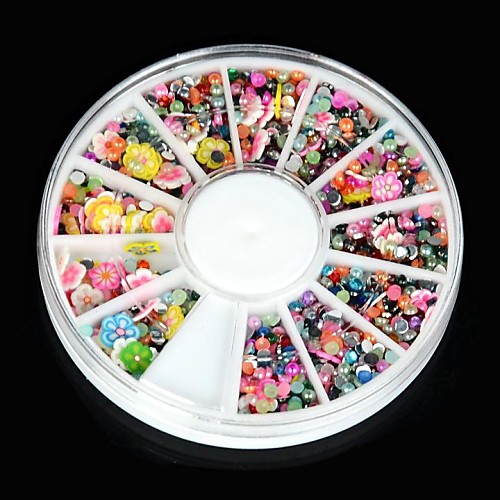 1600pcs Ложные Nail Art акриловые горный хрусталь цветок цветы блеск украшения для ногтей искусство украшения&дизайн