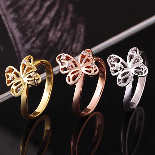 Fashion Gold Plated Women (Zircon Inlaid) Statement Rings (1 Pc)