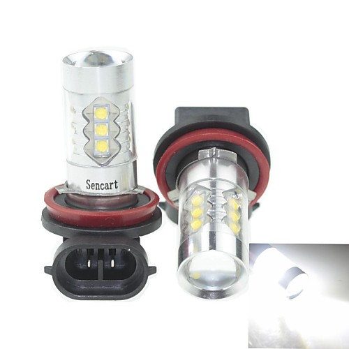 2 х h8 pgj191 80W 16xcree холодный белый 4500lm 6500K для автомобиля противотуманных фар (AC / DC12V-24)