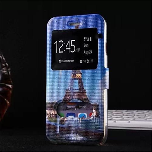 Double Window Design PU Leather Full Body Case with Stand for iPhone 6 Plus