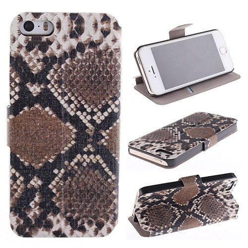 Snakeskin Design PU Leather Full Body Case with Card Slot for iPhone 5/5S